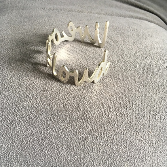 "LiveOutLoud" Silver Rustic Cuff - Picture 4 of 5